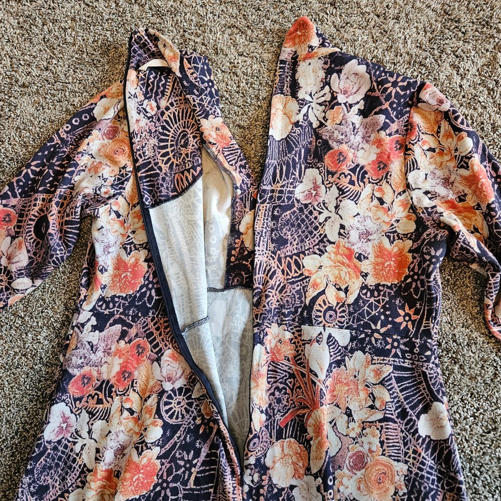 Soft Surroundings Adamaris Dress Womens XL Floral Mandala Midi V-Neck Boho Artsy - Picture 8 of 11